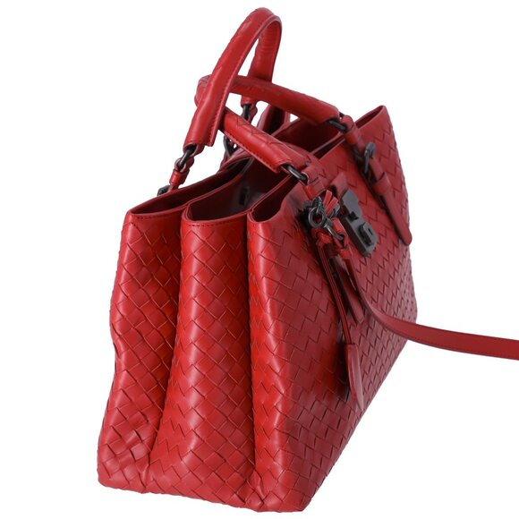 BOTTEGA VENETA Small Rome Bag Handbag Red Leather - Picture 5 of 10